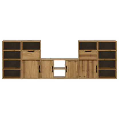 5 Piece TV Units with Storage "ODDA" Solid Wood Pine