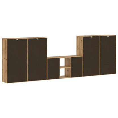 5 Piece TV Units with Storage "ODDA" Solid Wood Pine