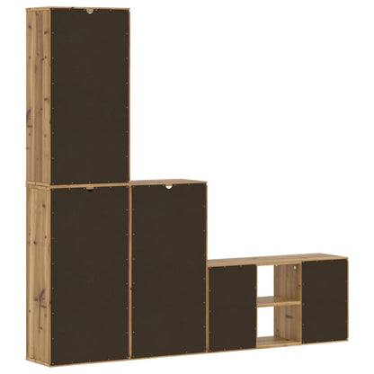4 Piece TV Units with Storage "ODDA" Solid Wood Pine