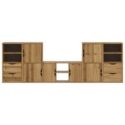 5 Piece TV Units with Storage "ODDA" Solid Wood Pine