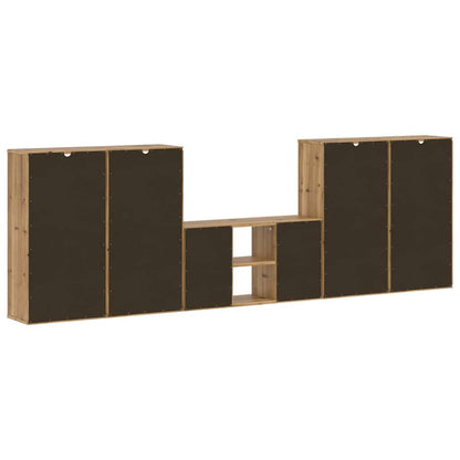 5 Piece TV Units with Storage ODDA Solid Wood Pine