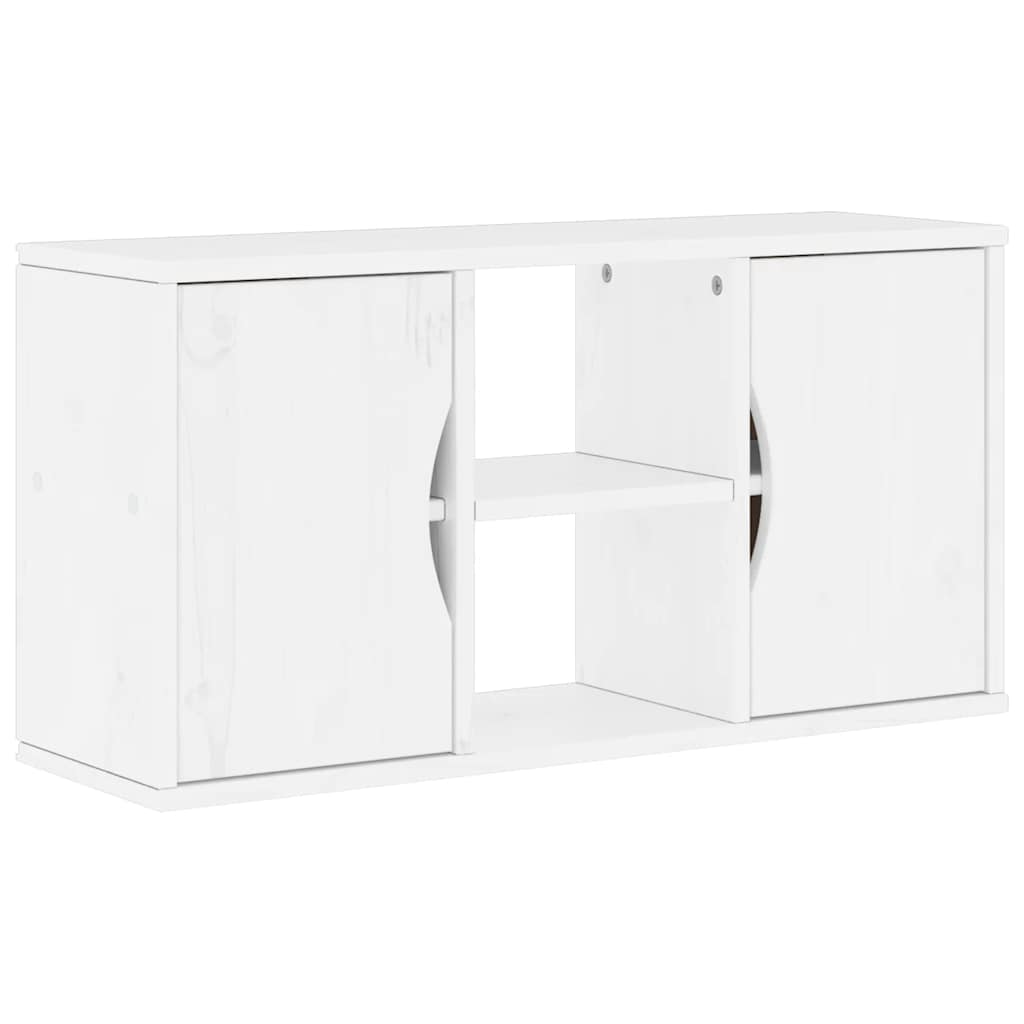 5 Piece TV Units with Storage "ODDA" White Solid Wood Pine