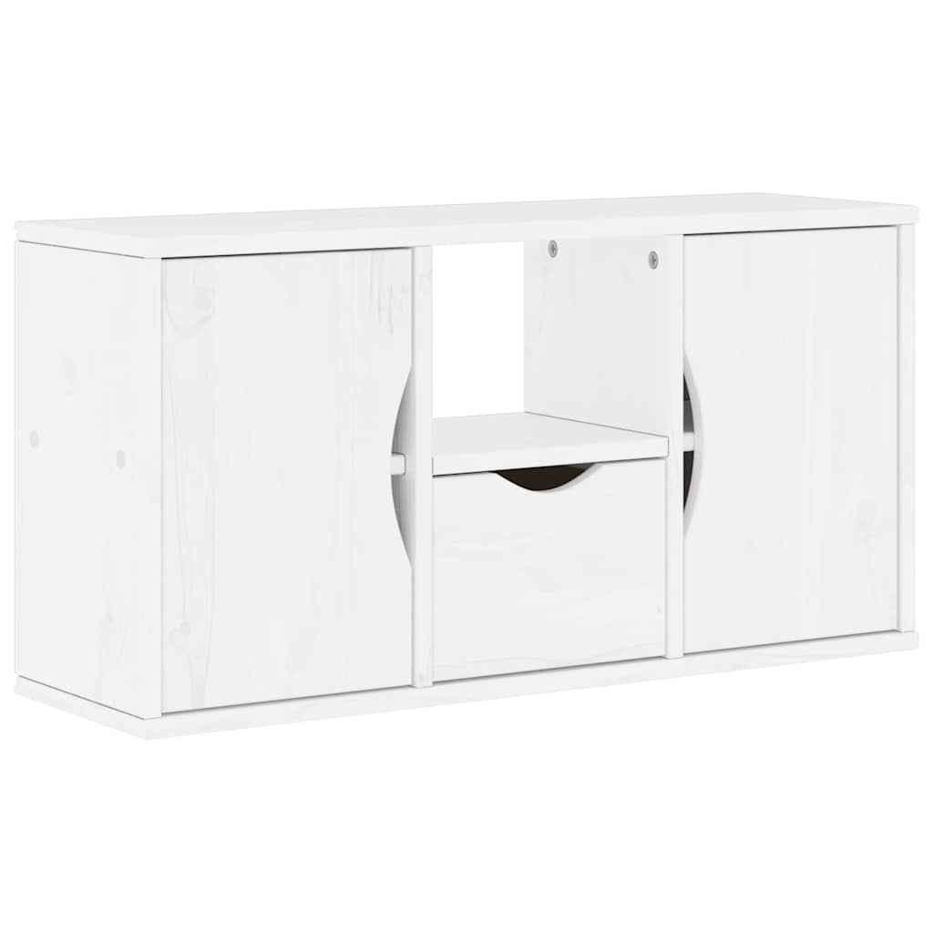 5 Piece TV Units with Storage "ODDA" White Solid Wood Pine