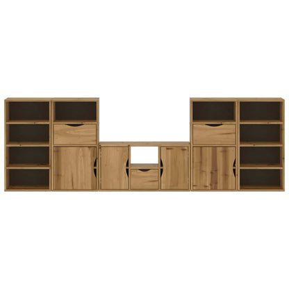 5 Piece TV Units with Storage "ODDA" Solid Wood Pine