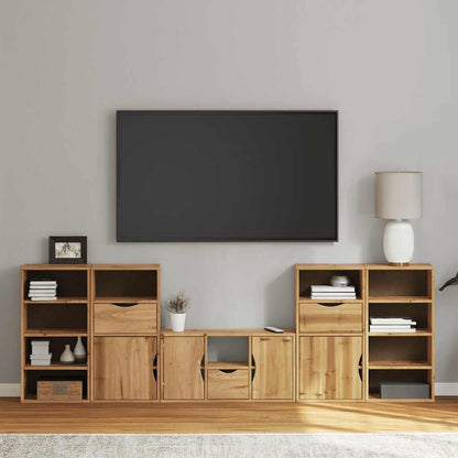 5 Piece TV Units with Storage "ODDA" Solid Wood Pine
