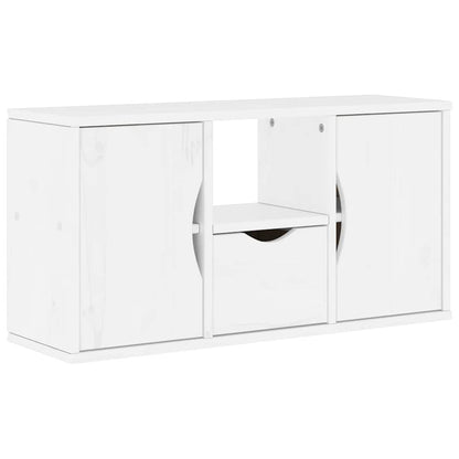 5 Piece TV Units with Storage "ODDA" White Solid Wood Pine