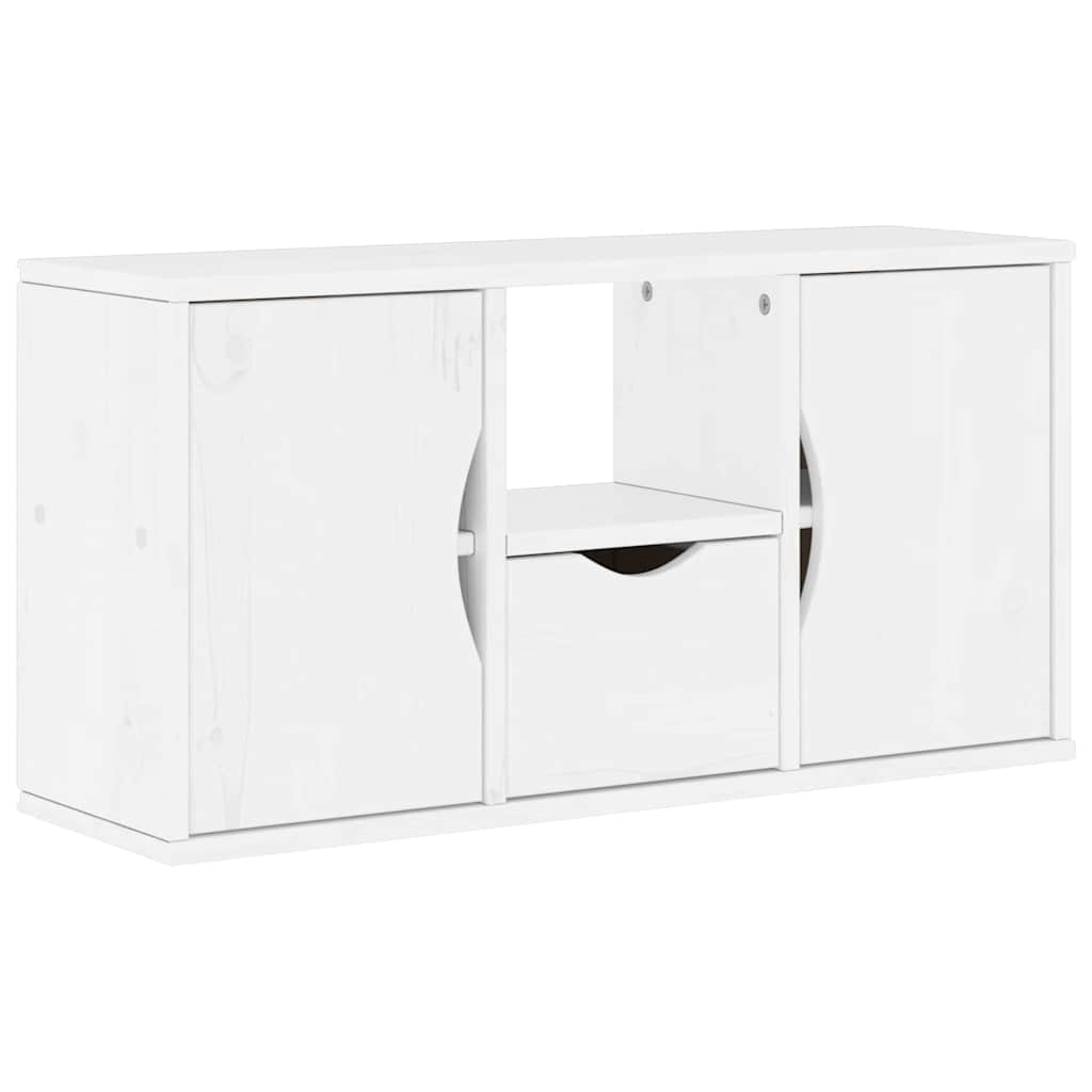 4 Piece TV Units with Storage "ODDA" White Solid Wood Pine