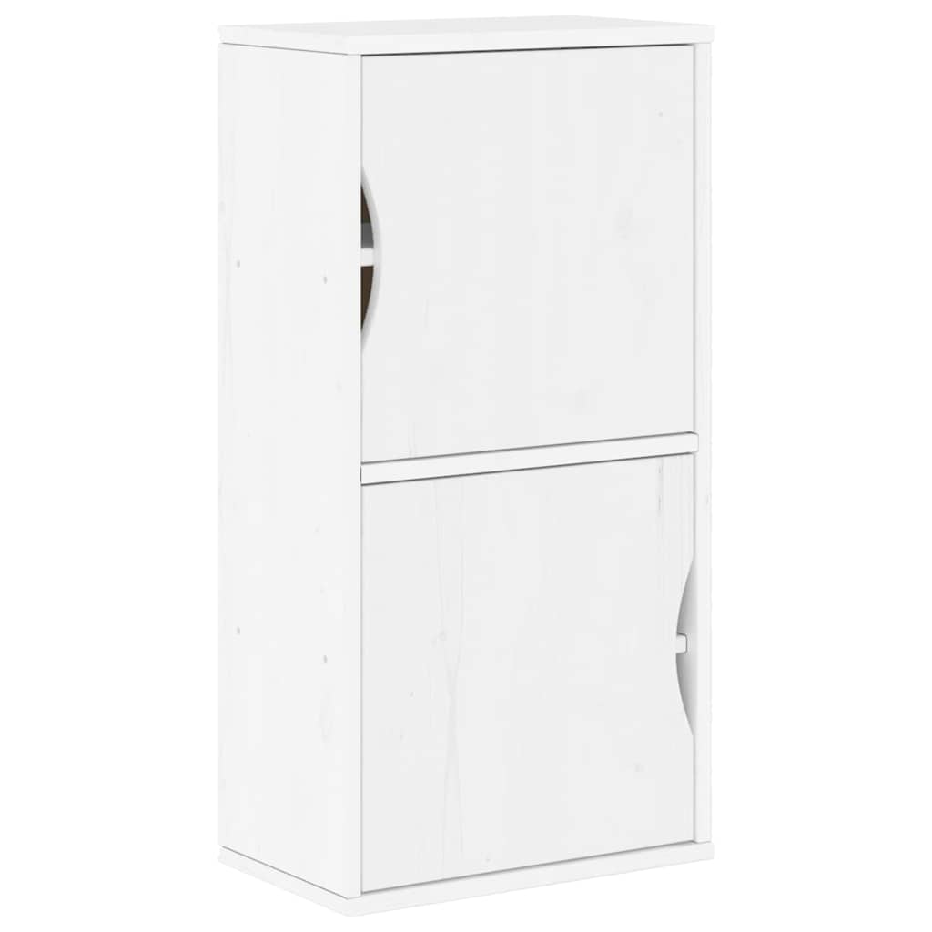 5 Piece TV Units with Storage "ODDA" White Solid Wood Pine