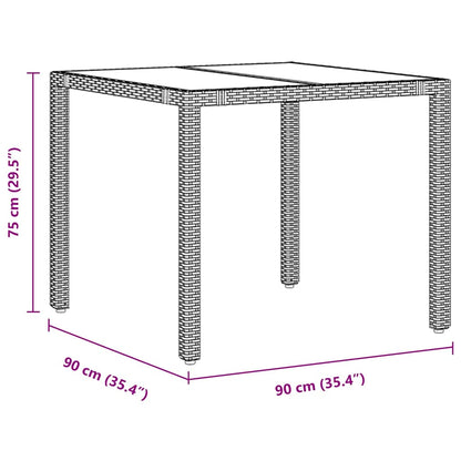 Garden Dining Set 3 pcs Black Poly Rattan