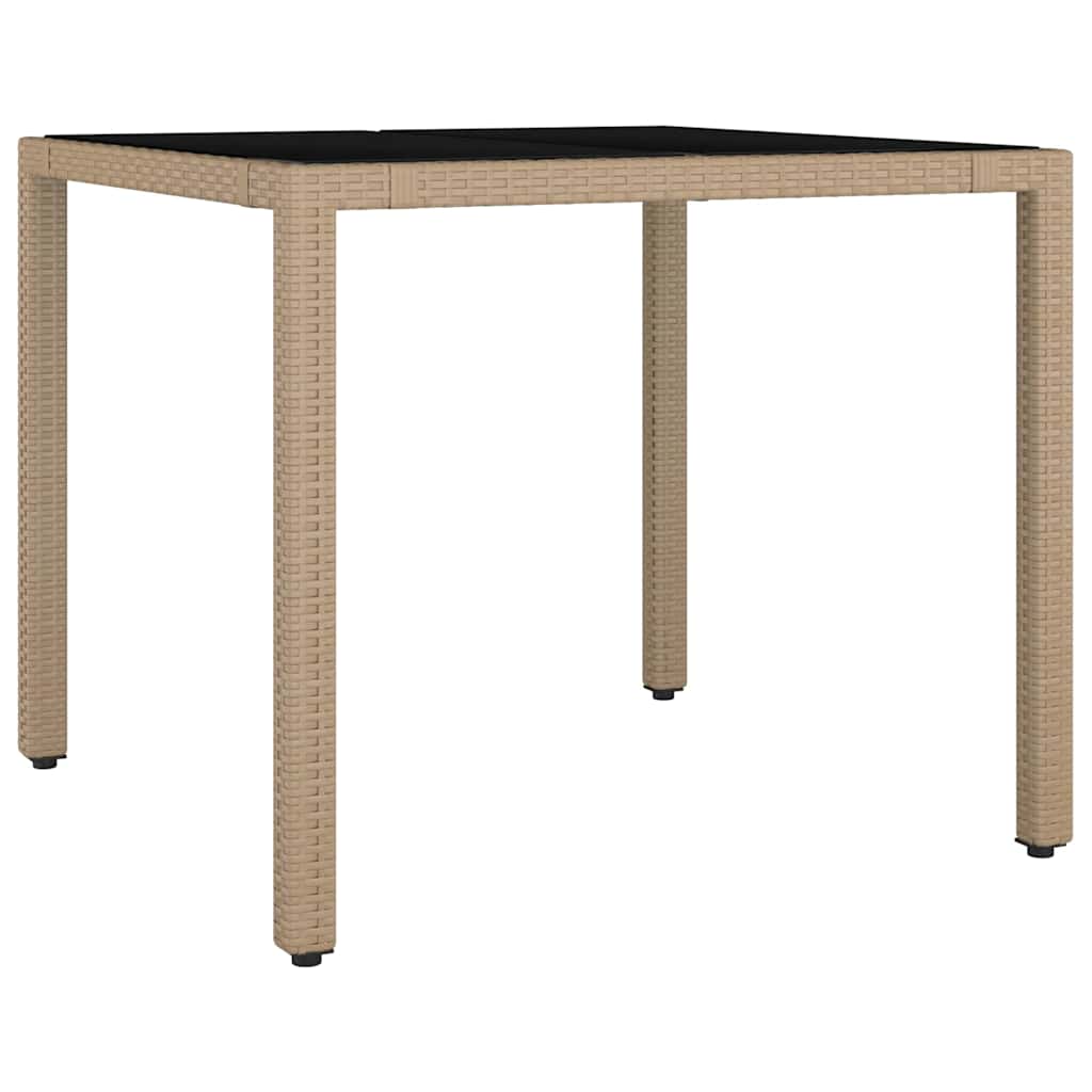 Garden Dining Set 3 pcs Beige Poly Rattan