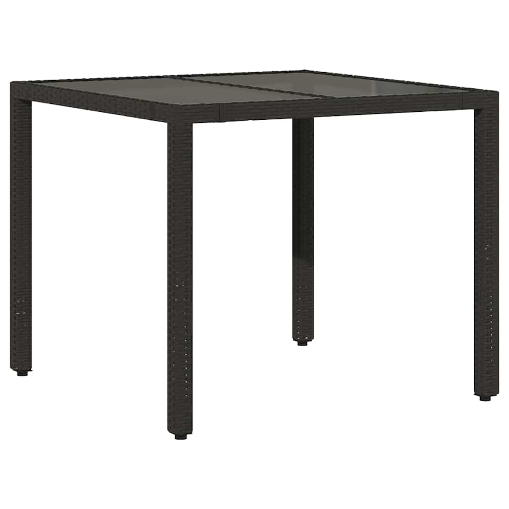 Garden Dining Set 5 pcs Black Poly Rattan