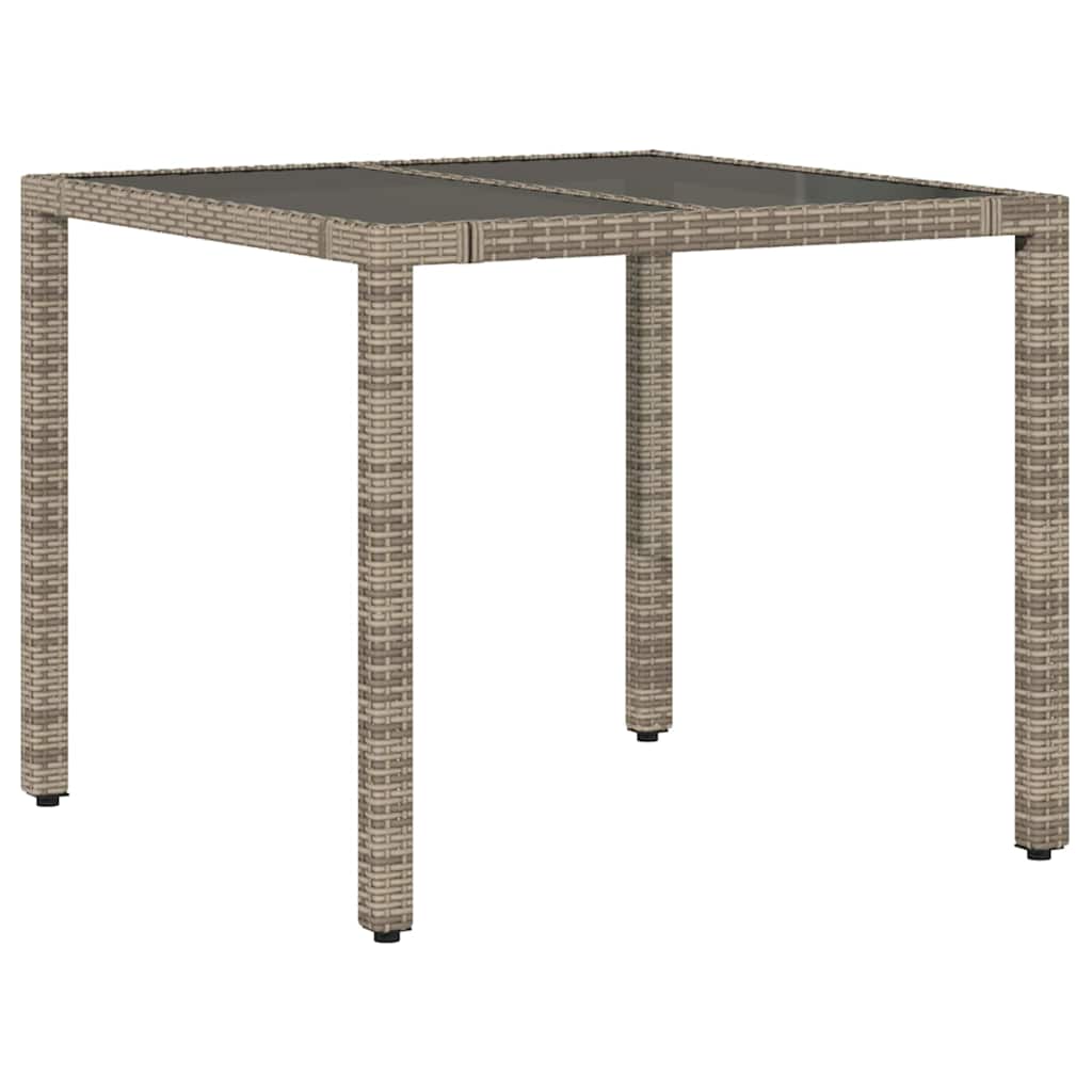 Garden Dining Set 5 pcs Grey Poly Rattan
