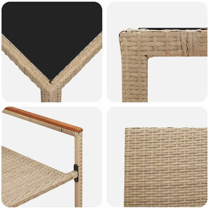 Garden Dining Set 5 pcs Beige Poly Rattan
