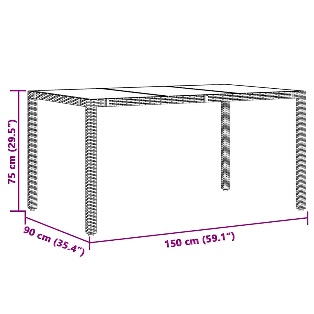 Garden Dining Set 5 pcs Black Poly Rattan
