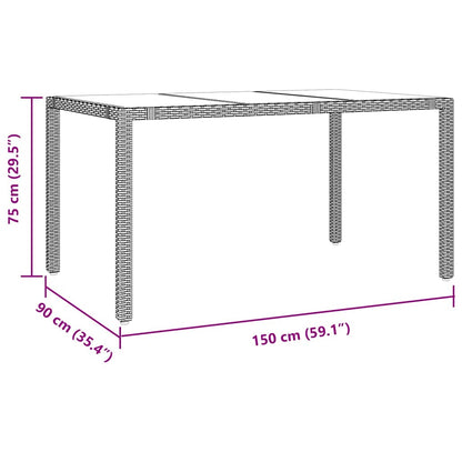 Garden Dining Set 5 pcs Beige Poly Rattan