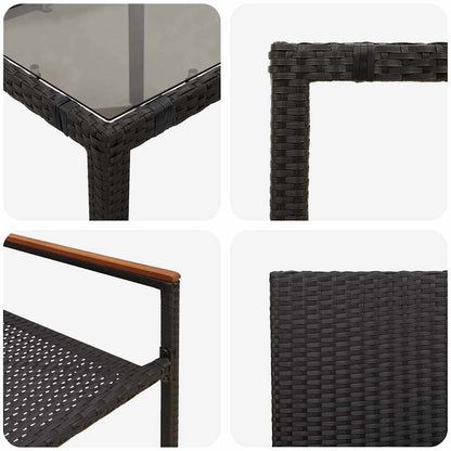 Garden Dining Set 7 pcs Black Poly Rattan
