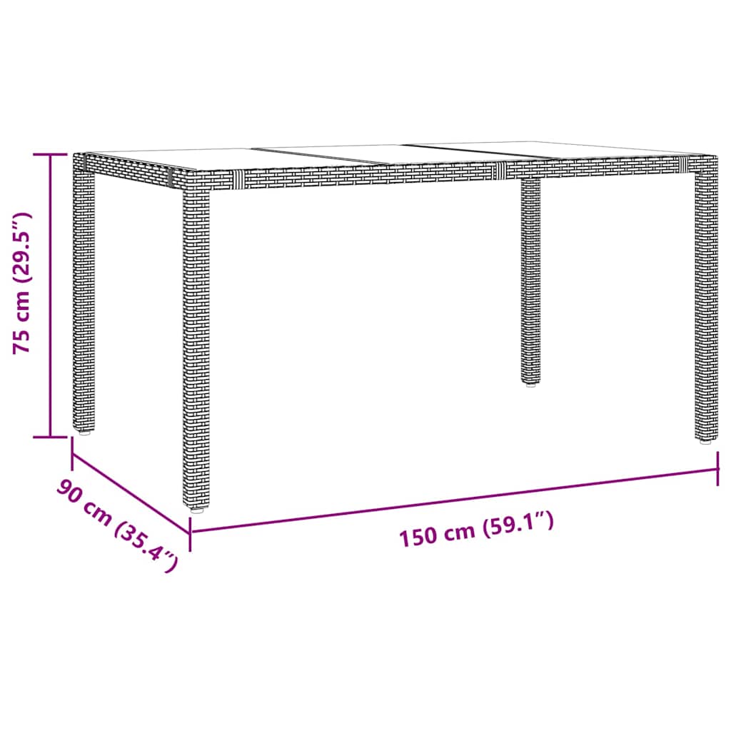 Garden Dining Set 7 pcs Beige Poly Rattan