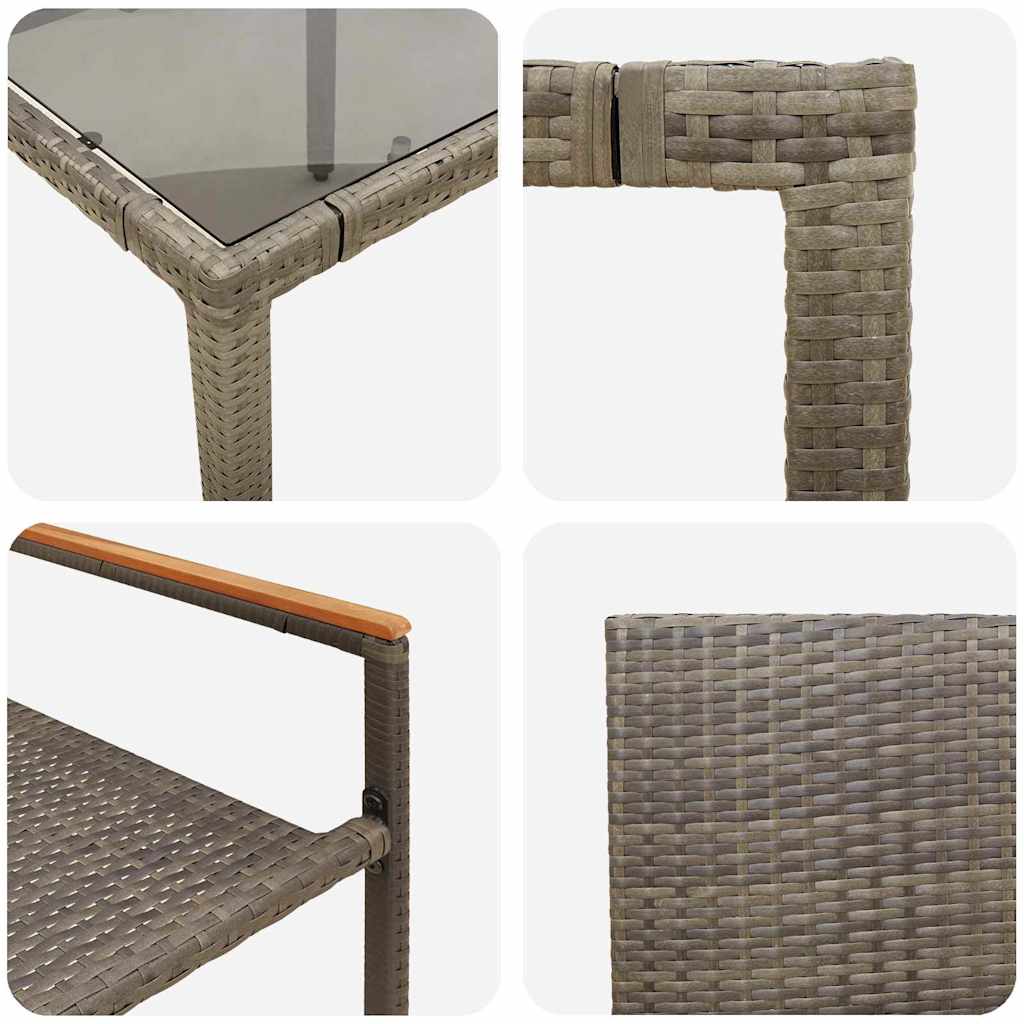 Garden Dining Set 7 pcs Grey Poly Rattan
