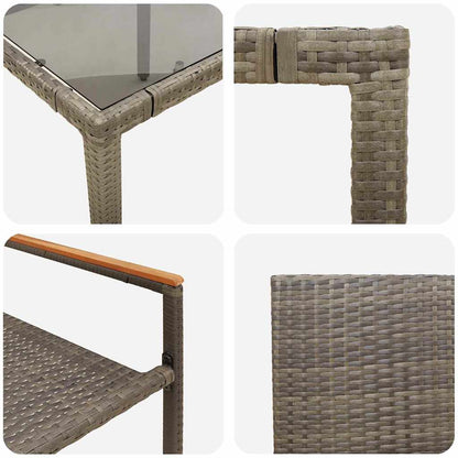 Garden Dining Set 7 pcs Grey Poly Rattan