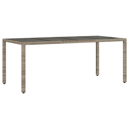 Garden Dining Set 7 pcs Grey Poly Rattan