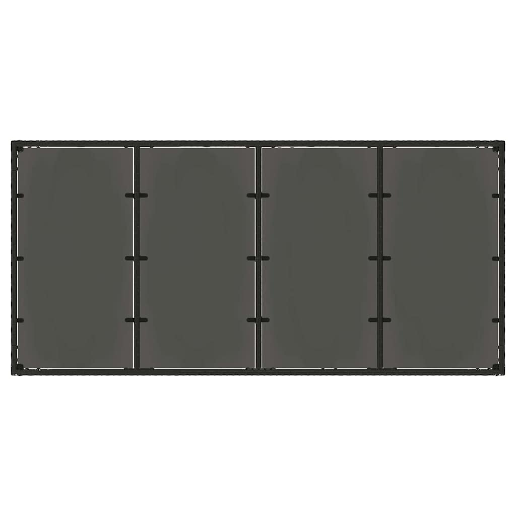 Garden Dining Set 9 pcs Black Poly Rattan