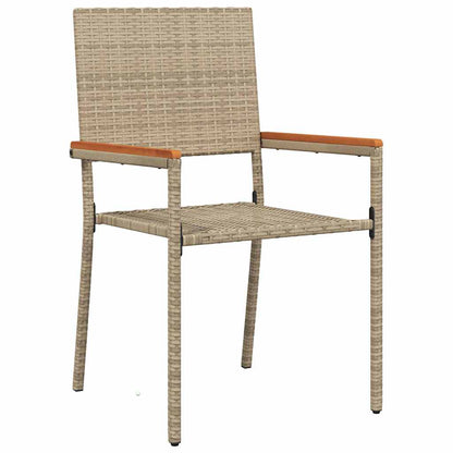 Garden Dining Set 9 pcs Beige Poly Rattan