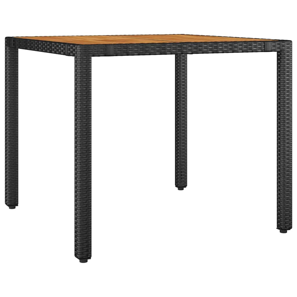 Garden Dining Set 3 pcs Black Poly Rattan