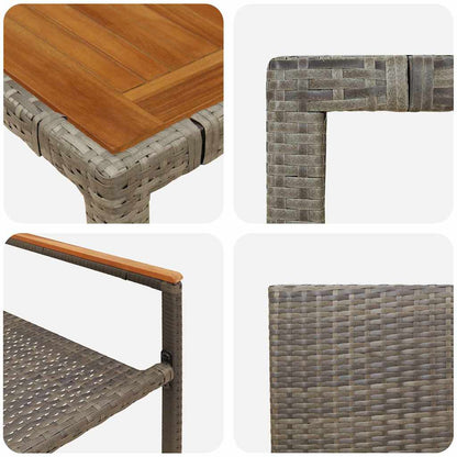 Garden Dining Set 3 pcs Grey Poly Rattan