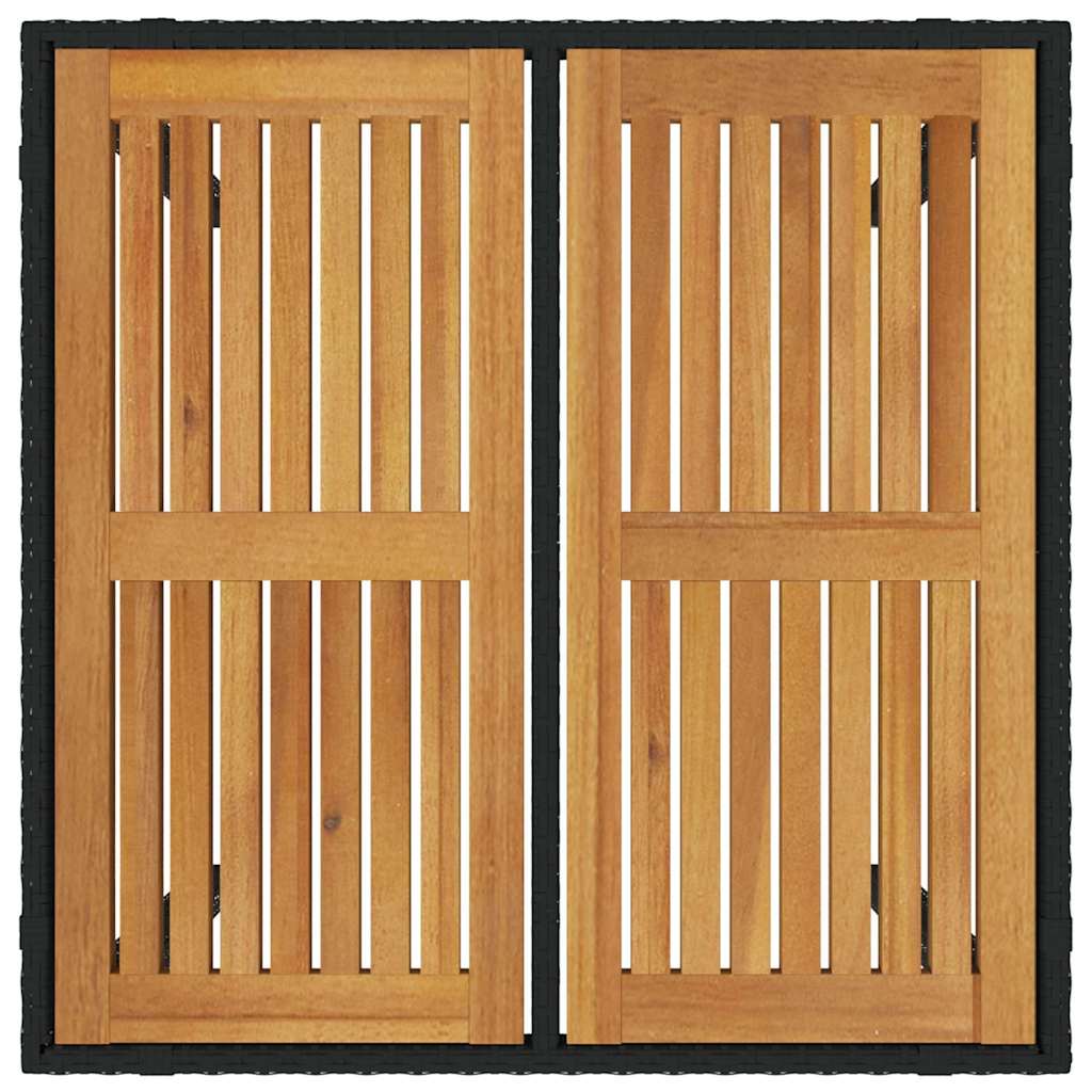 Garden Dining Set 5 pcs Black Poly Rattan