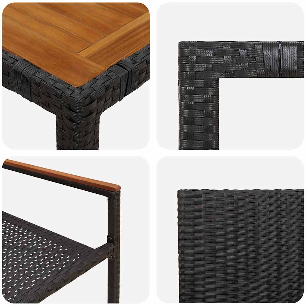 Garden Dining Set 7 pcs Black Poly Rattan
