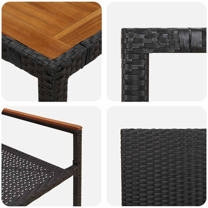 Garden Dining Set 7 pcs Black Poly Rattan