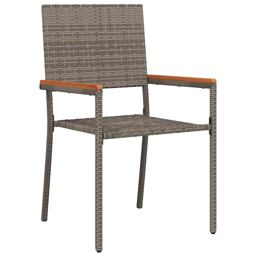 Garden Dining Set 7 pcs Grey Poly Rattan