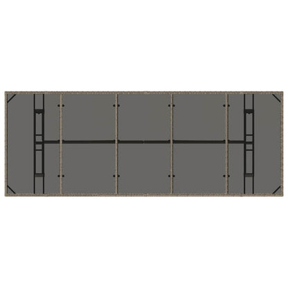 Garden Dining Set 11 pcs Grey Poly Rattan