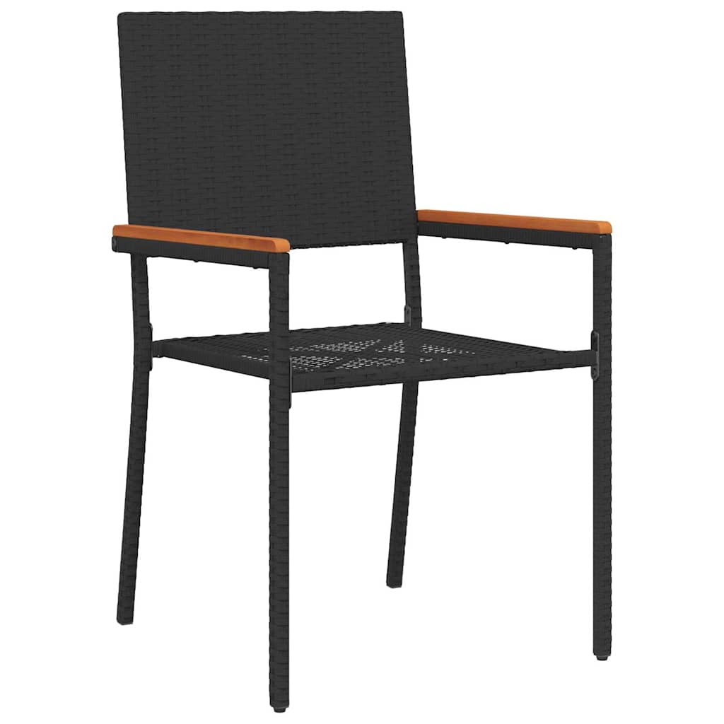 Garden Dining Set 9 pcs Black Poly Rattan