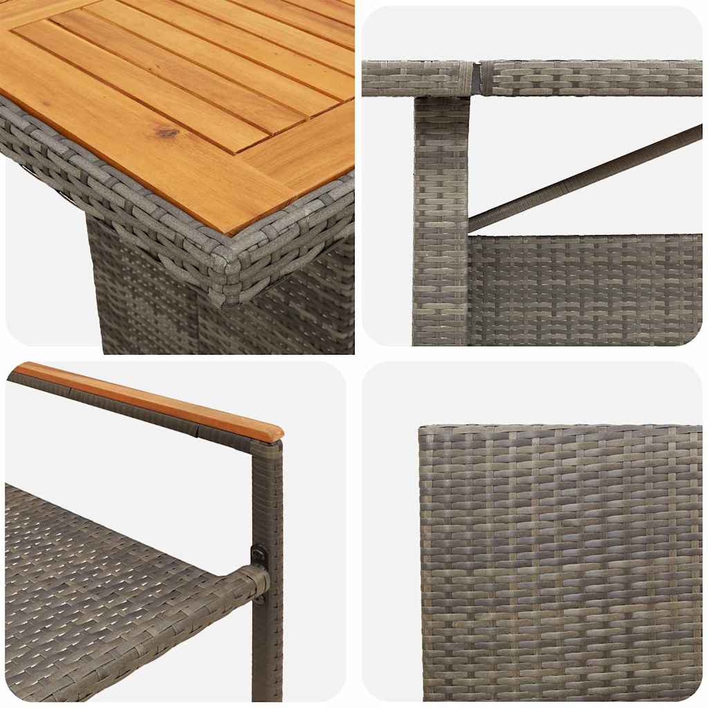 Garden Dining Set 9 pcs Grey Poly Rattan