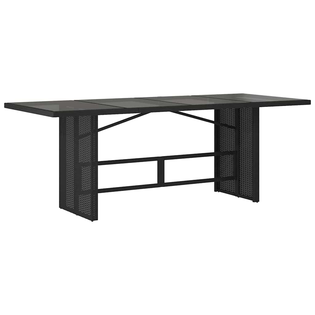 Garden Dining Set 7 pcs Black Poly Rattan