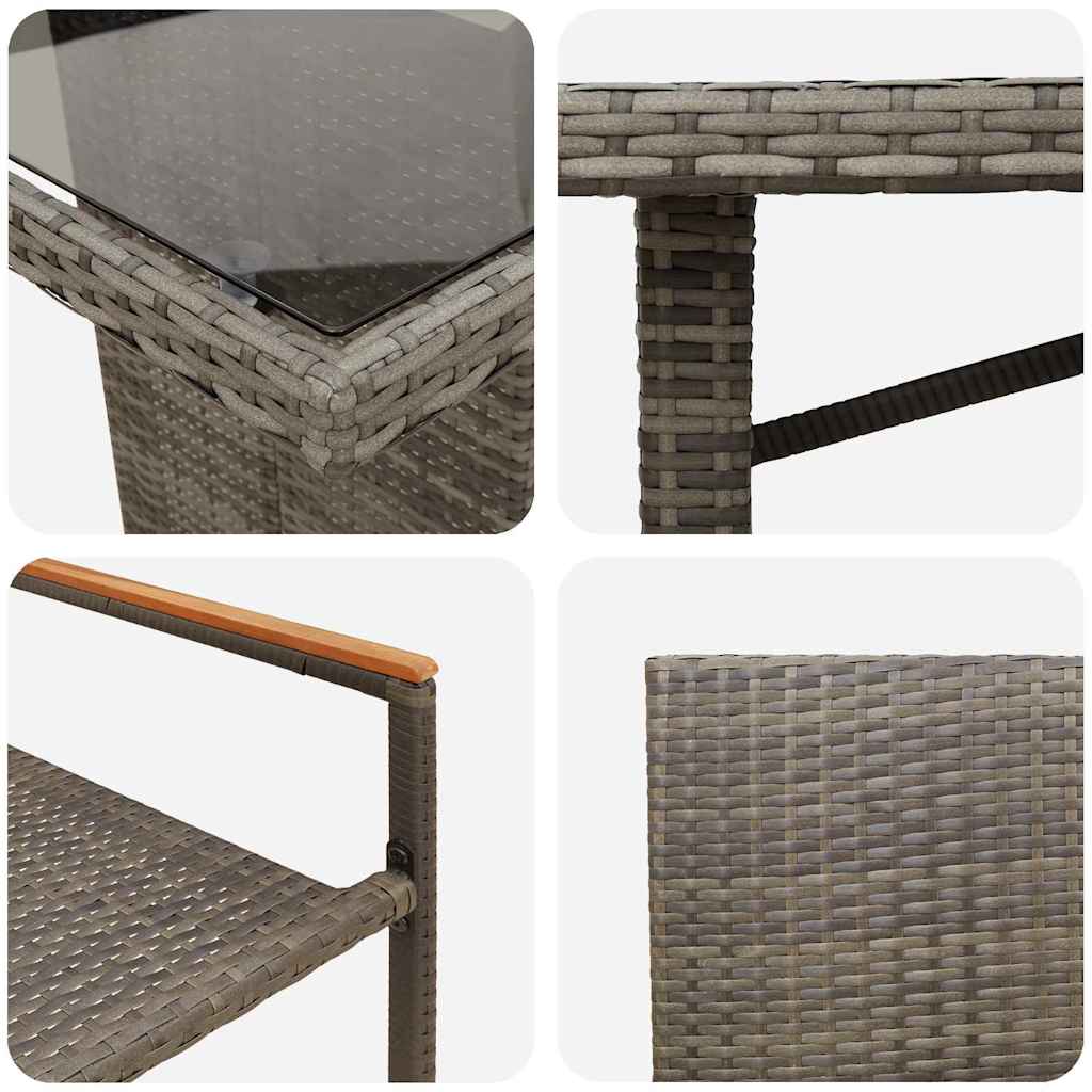 Garden Dining Set 7 pcs Grey Poly Rattan