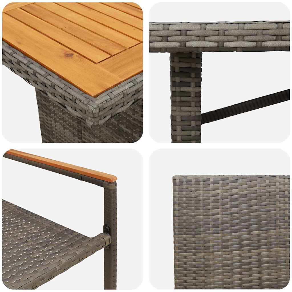Garden Dining Set 7 pcs Grey Poly Rattan