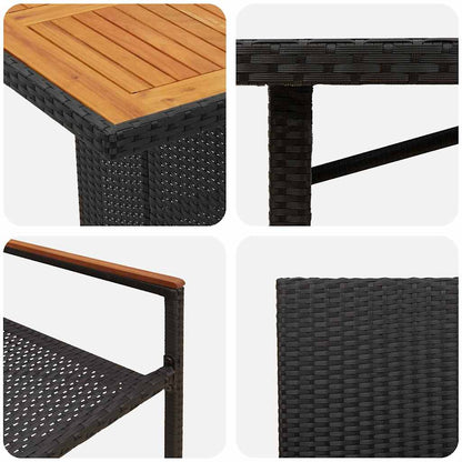 Garden Dining Set 9 pcs Black Poly Rattan