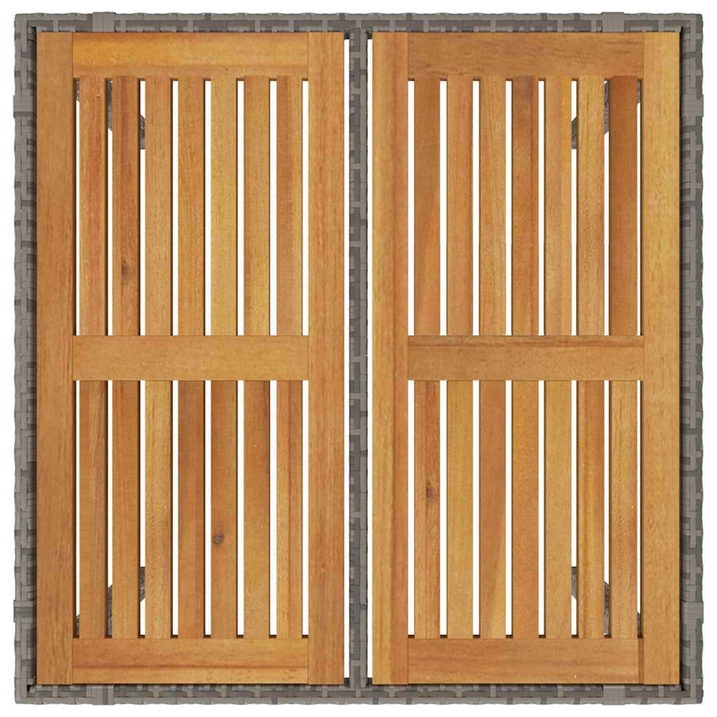 Garden Dining Set 3 pcs Grey and Brown Poly Rattan