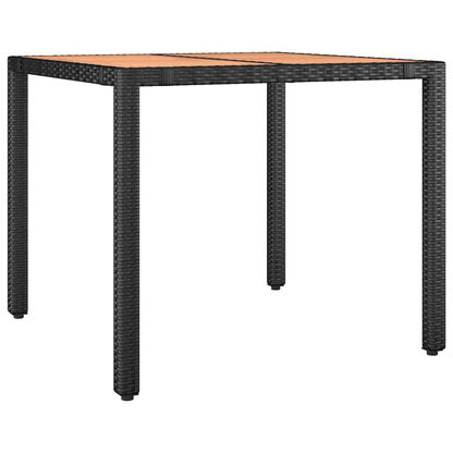 Garden Dining Set 5 pcs Black and Brown Poly Rattan