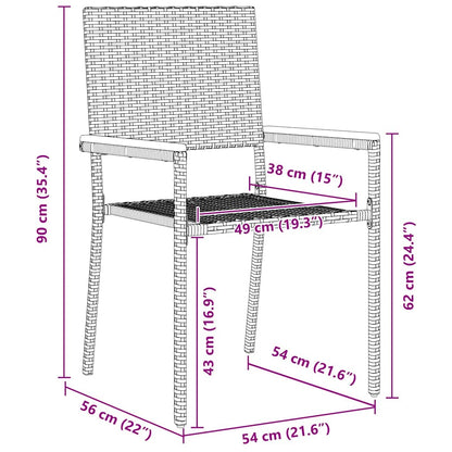 Garden Dining Set 5 pcs Grey and Brown Poly Rattan