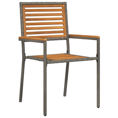 Garden Dining Set 7 pcs Grey and Brown Poly Rattan