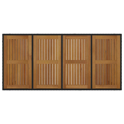 Garden Dining Set 7 pcs Black and Brown Poly Rattan