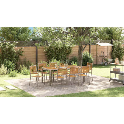 Garden Dining Set 9 pcs Grey and Brown Poly Rattan