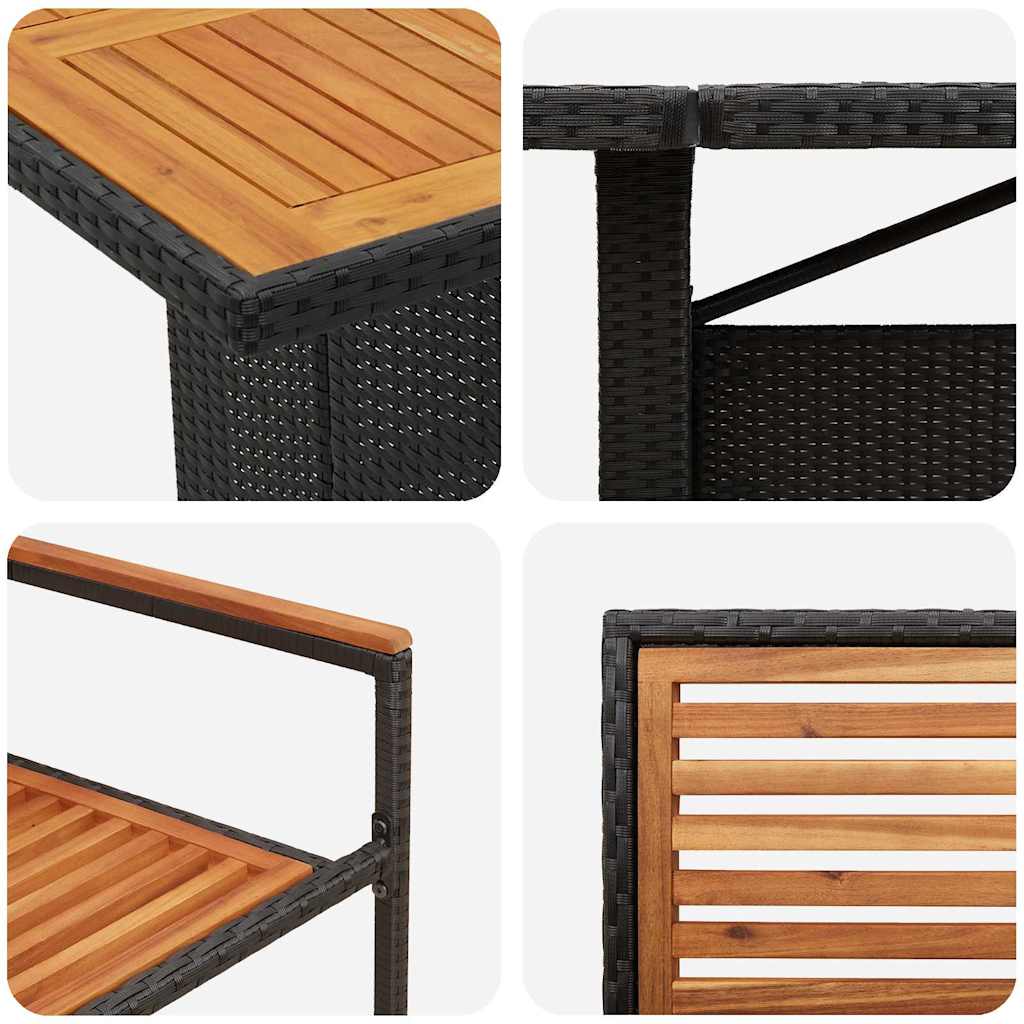 Garden Dining Set 9 pcs Black and Brown Poly Rattan