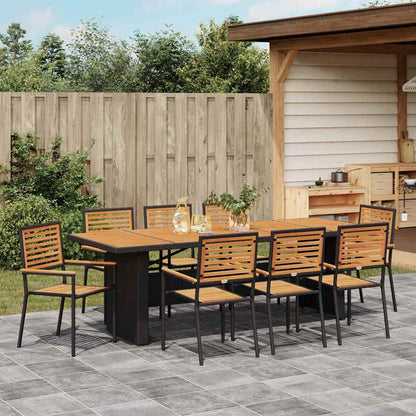 Garden Dining Set 9 pcs Black and Brown Poly Rattan