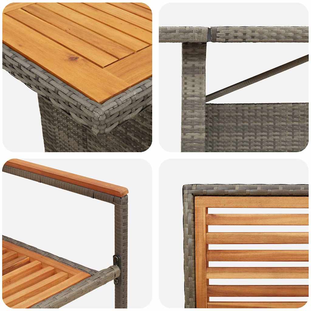 Garden Dining Set 9 pcs Grey and Brown Poly Rattan