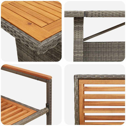 Garden Dining Set 9 pcs Grey and Brown Poly Rattan