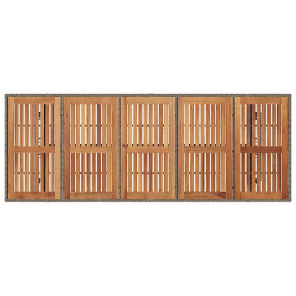 Garden Dining Set 9 pcs Grey and Brown Poly Rattan